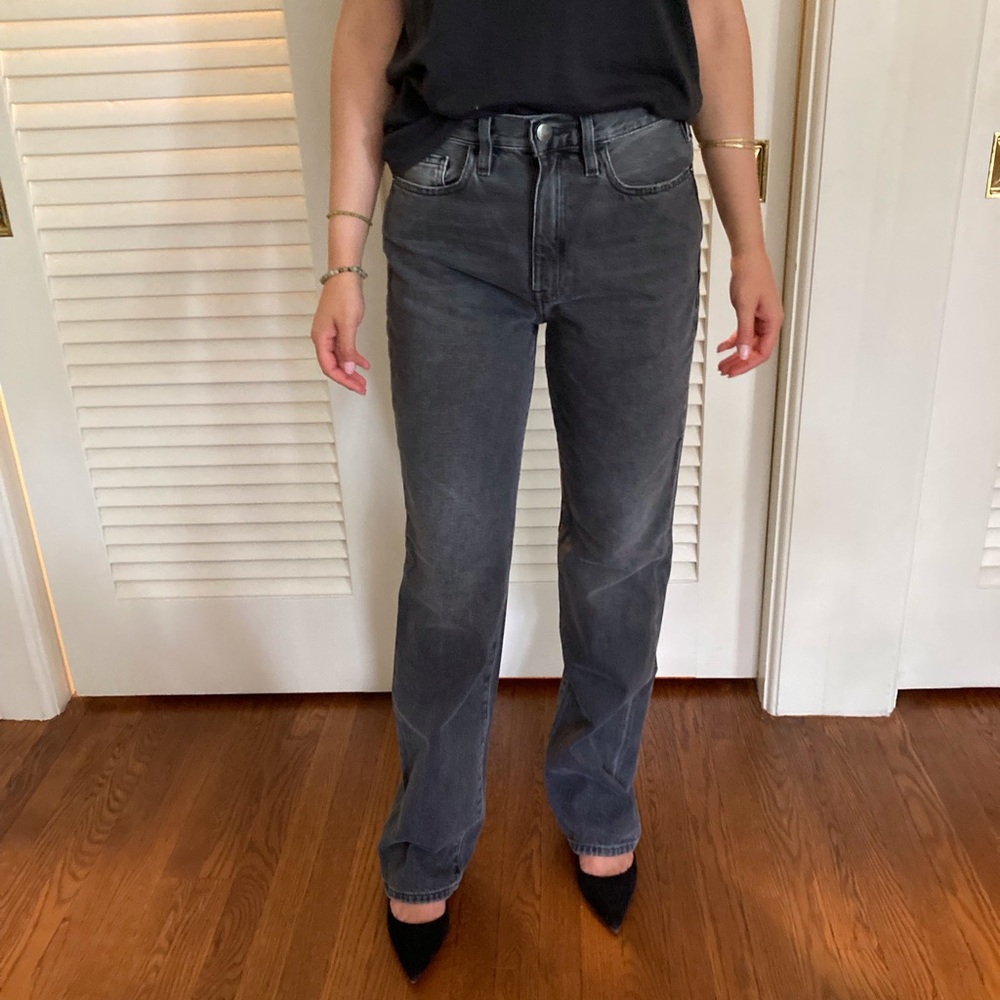Frame Denim Black Le Jane Straight Leg Jeans
